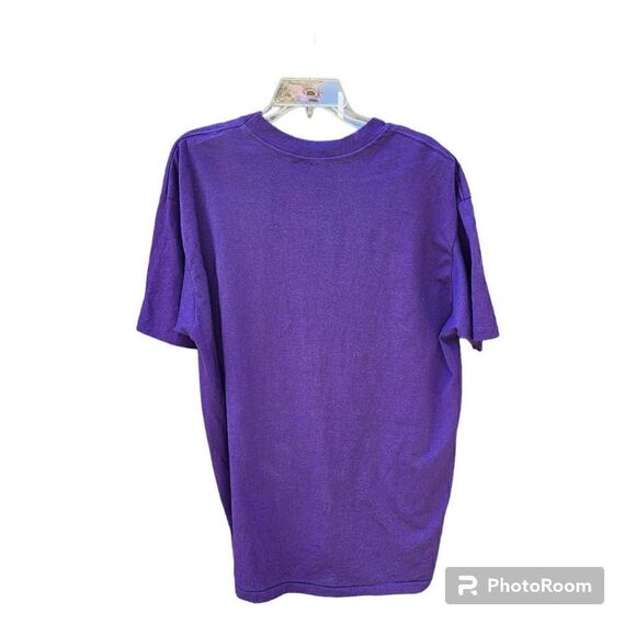 Vintage 80s peddlers Top Tshirt Purple Southwest Art to Wear Cactus Adobe ONE SI - Picture 6 of 6